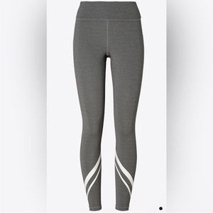 Tory Sport Gray Leggings with White Stripes